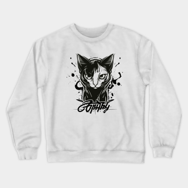 Graffiti Paint Cat Creative Inspiration Crewneck Sweatshirt by Cubebox